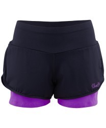 Шорты гимнастические Betta двойные, черный/фиолетовый (784614)