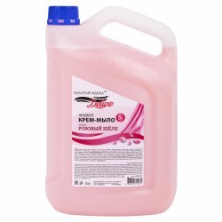 Мыло-крем жидкое DELUXE 5 л Золотой Идеал "Розовый шелк" перламутровое 607498 (1) (90240)