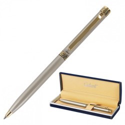 Ручка подарочная шариковая Galant Brigitte тонкий корпус серебристый синяя 141009 (1) (90785)