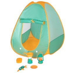 Детская игровая палатка "Набор Туриста" с набором для пикника 6 предметов: лампа, примус, аптечка, сковорода, складной ножик, тарелка (G209-009)