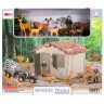 Набор фигурок животных серии "На ферме": Ферма игрушка, олени, медведи, фермер, квадроцикл для перевозки животных, инвентарь -  14 предметов (ММ205-057)