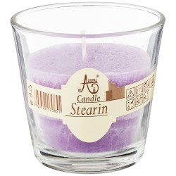 Свеча ароматическая стеариновая в стакане lavender диаметр 7,5 см высота 7,5 Adpal (348-804)