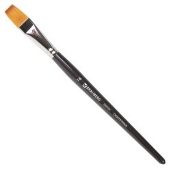 Кисть художественная синтетика мягкая плоская № 16 короткая ручка 200703 (5) (86183)