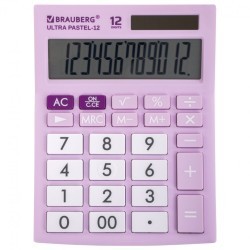 Калькулятор настольный Brauberg Ultra PASTEL-12-PR 12 раз. двойн. пит. сиреневый 250505 (1) (89753)