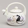Чайник agness эмалированный со свистком серия "lavender cats", 2,2 л Agness (943-074)