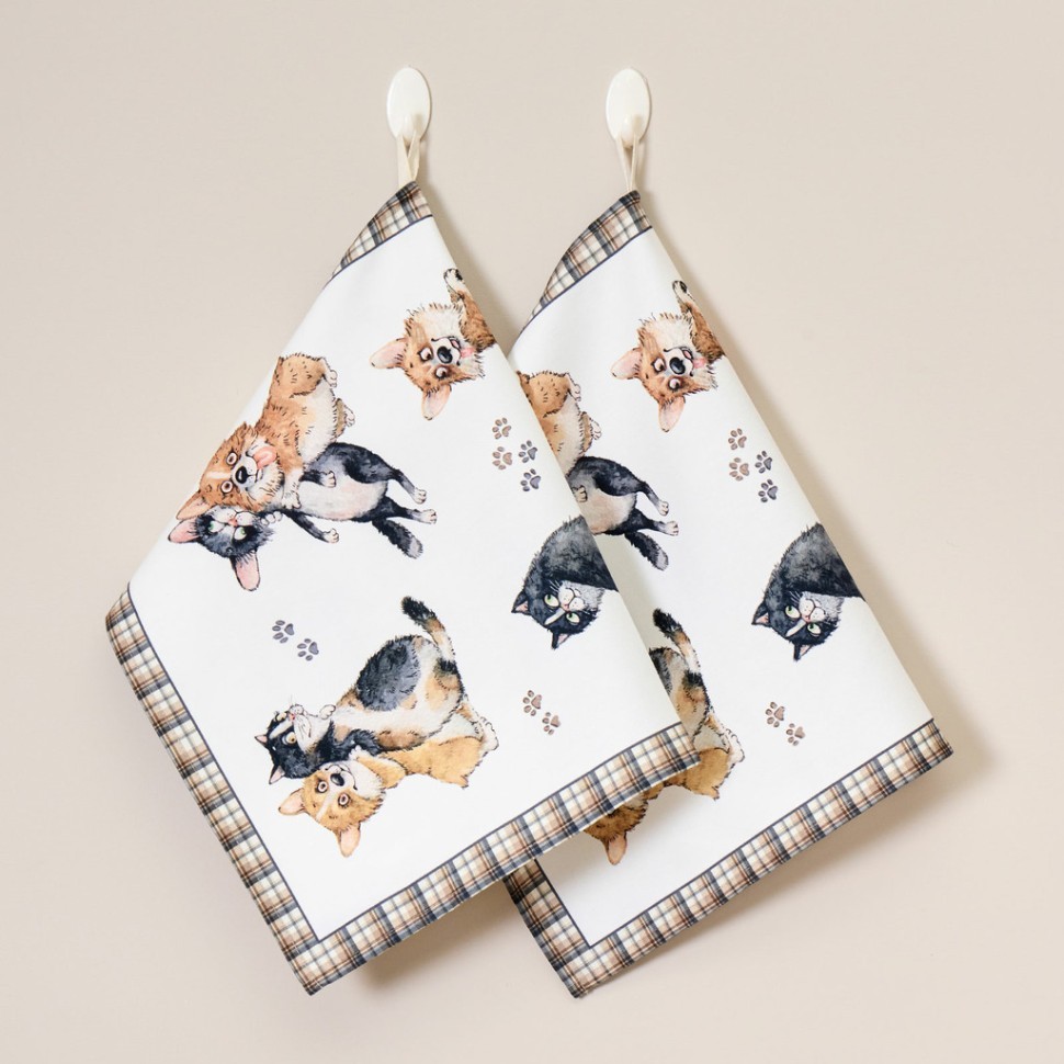 Набор полотенец из 2-х шт  "дружба",40х60см, 100% хлопок, твил Lefard (850-721-61)