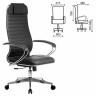 Кресло офисное МЕТТА К-6 хром экокожа сиденье и спинка мягкие черное 532453 (1) (94568)
