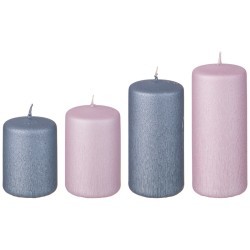 Набор свечей adpal из 4 шт   7/8/10/12*5 см серый и розовый Adpal (348-867)