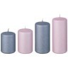 Набор свечей adpal velvet из 4 шт 7/8/10/12*5 см серый и розовый Adpal (348-867)