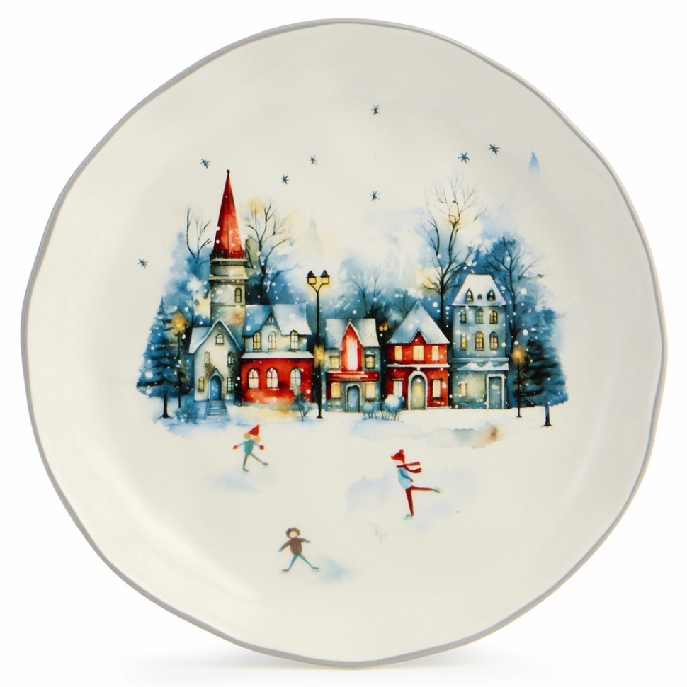 Тарелка закусочная agness "с новым годом!" 17*3 см Agness (358-2336)