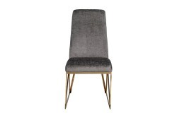 Стул велюр шенилл серый/браш.золото 49*65*99см (TT-00013559)