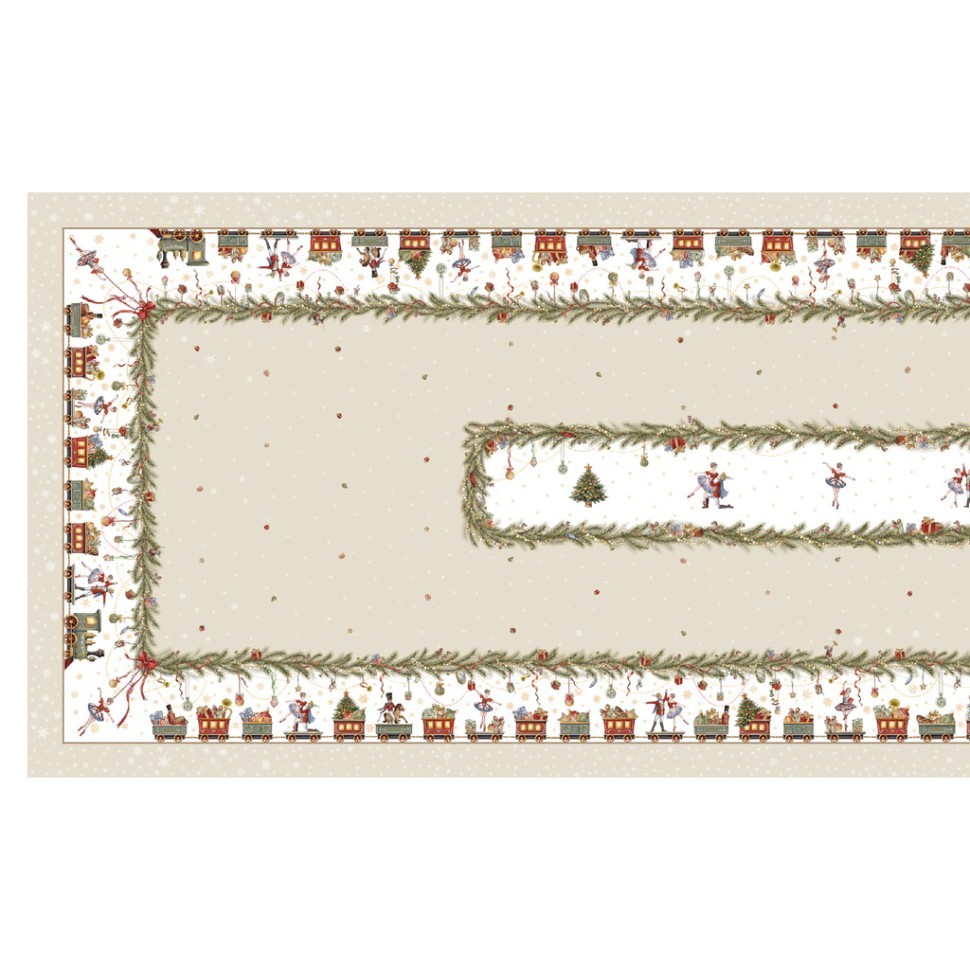 Скатерть  140х300 cm прямоугольная, "щелкунчик" цвет: бежевый, tm lefard, полиэстер 100% Lefard (986-002-21)