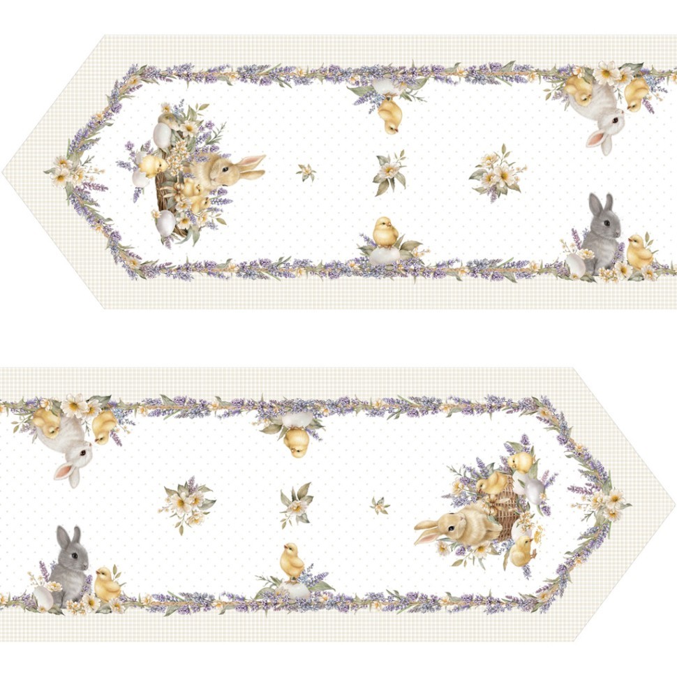 Дорожка "лавандовая весна" 45х215см, 100% хлопок, твил Lefard (850-768-31)