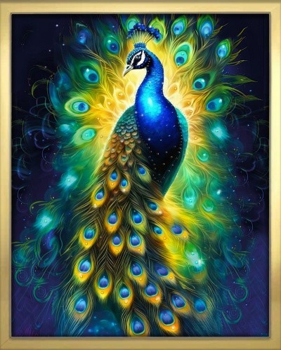 Картина ПАВЛИН с кристаллами Swarovski (3078)