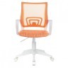Кресло BRABIX Fly MG-396W с подлокотниками пластик белый сетка оранжевое 532402 (1) (94553)