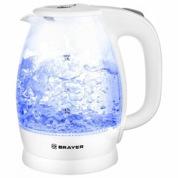 Чайник BRAYER BR1013WH 1,8 л 2200 Вт закр нагр элемент стекло белый 456056 (1) (94104)