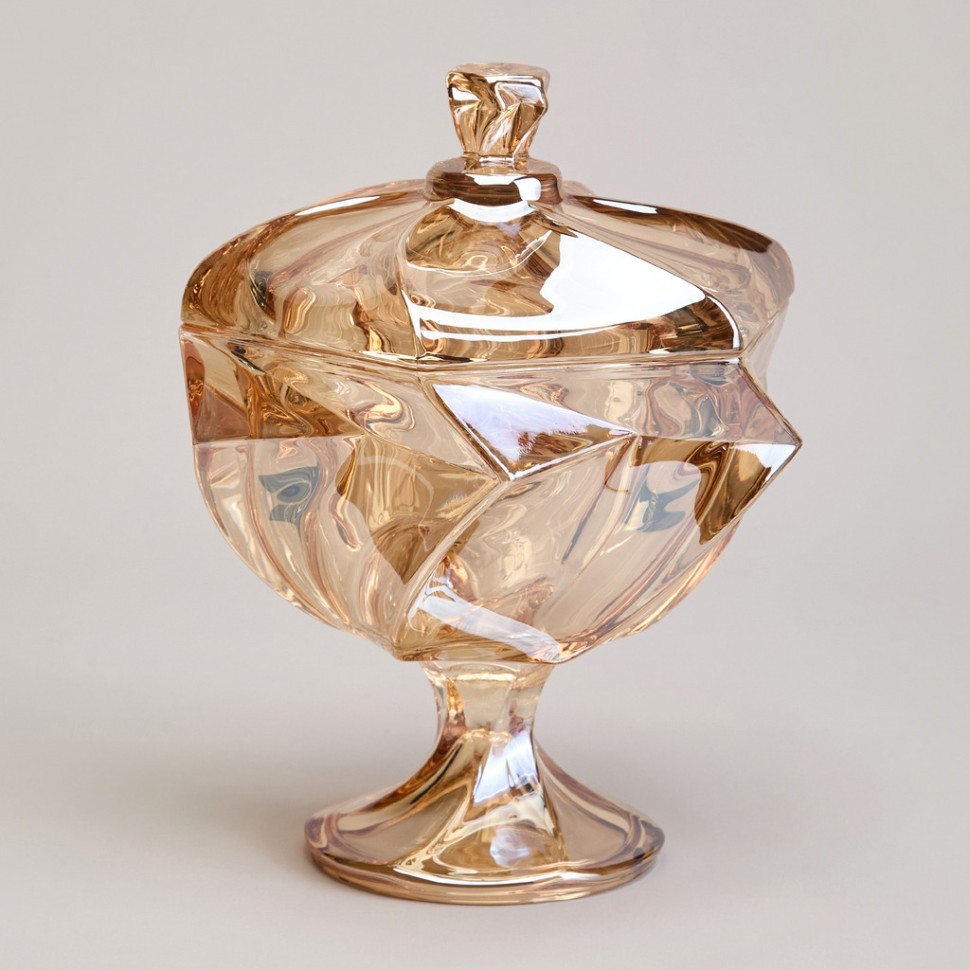 Блюдо с крышкой на ножке "bohema" amber диаметр=17 см высота=15,5 см Lefard (195-227)