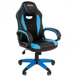 Кресло компьютерное Brabix Blaze GM-162 TW/экокожа черно-голубое 532578 7083506 (1) (84668)