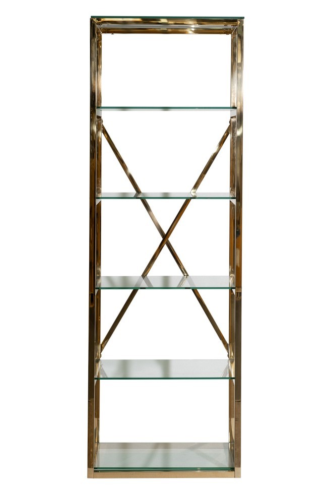 Стеллаж стекло прозр/золото 60*40*180см (TT-00014348)