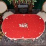 Скатерть овальная "с новым годом" 160х220см ,красный, 100% хлопок,твил пропитка Lefard (850-763-41)