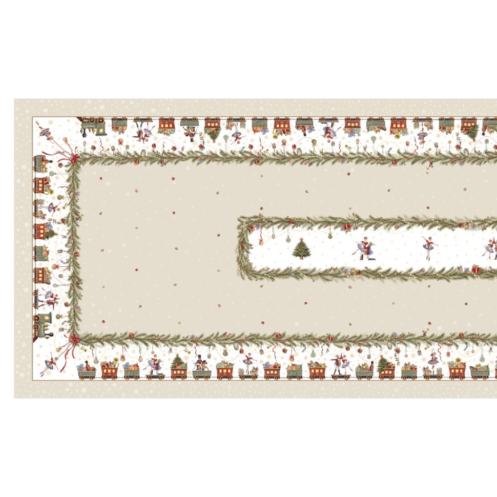 Скатерть  175х400 cm прямоугольная, "щелкунчик" цвет: бежевый, tm lefard, полиэстер 100% Lefard (986-002-23)