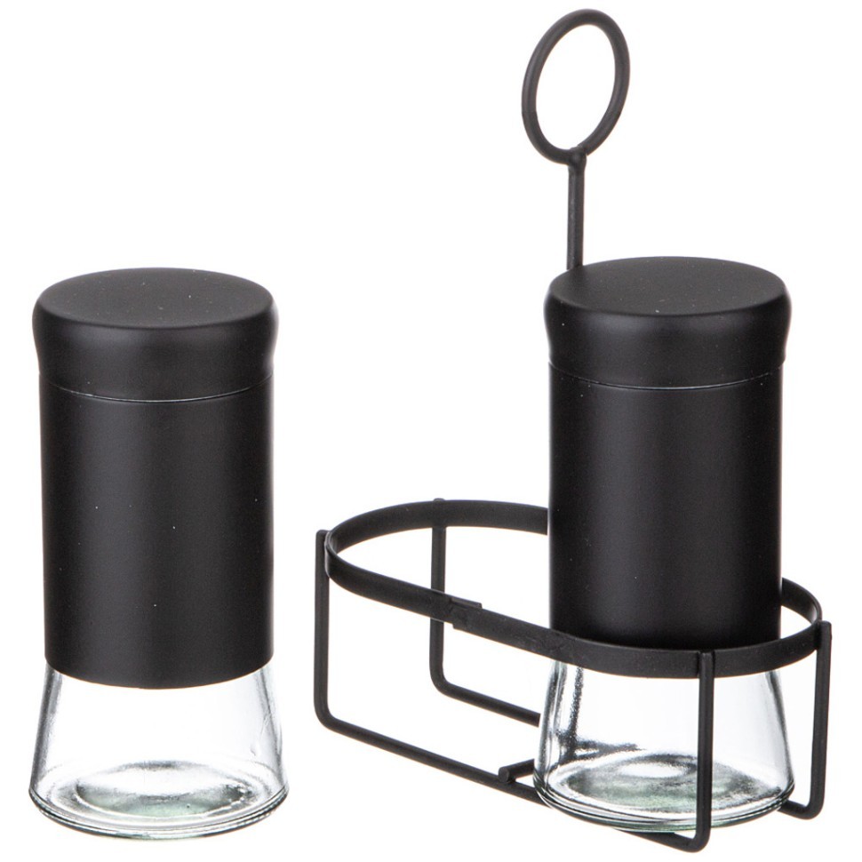 Набор баночек для специй из 2 шт. на метал. подставке Agness (172-146)