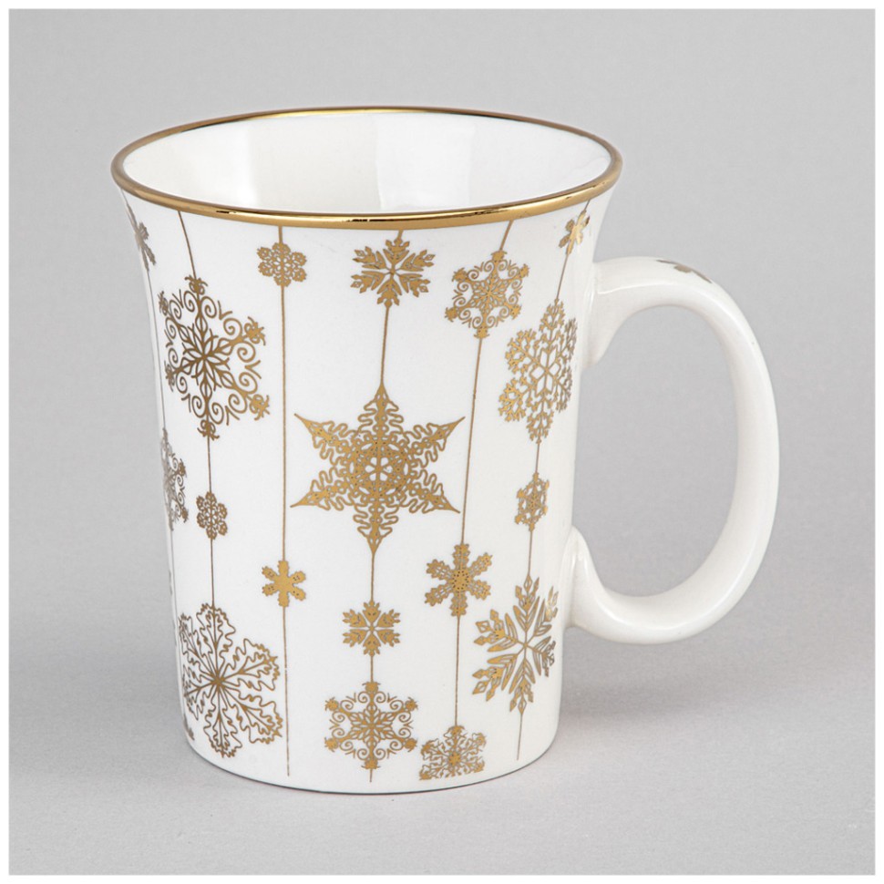 Кружка lefard 310мл золото  снежинки   мал уп=12шт Lefard (97-759)