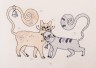Фартук  "парочка кошек" , бежевый , вышивка, 100% хлопок SANTALINO (850-827-78)