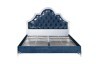 Кровать с зерк.вставками велюр синий 187*208*150см - TT-00002012