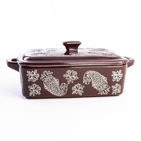 Кастрюля с крышкой 850 мл керамика LR (60370)