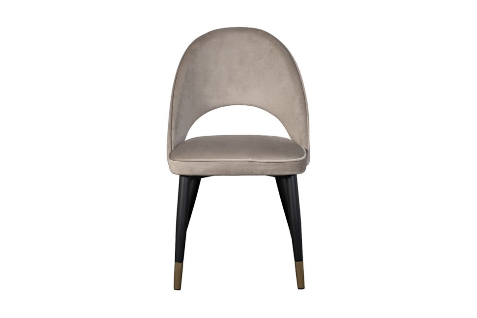 Стул велюр серо-бежевый 51*56*84см, наконечники мат.золото (TT-00013558)