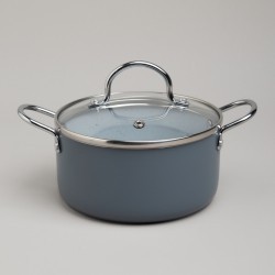 Кастрюля agness с антип. покр.  и стекл. крышкой 1350 мл, 16*8 см Agness (906-263)