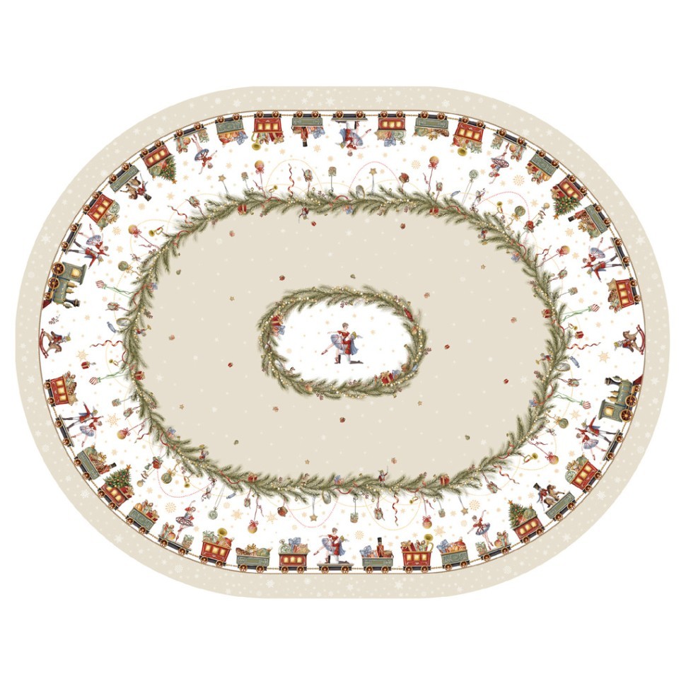 Скатерть  140х180cm cm овальная, "щелкунчик" цвет: бежевый, tm lefard, полиэстер 100% Lefard (986-002-27)