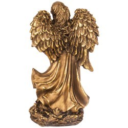 Фигурка декоративная "ангел-девушка с букетом" н-46см,l-25см цвет: бронза с позолотой Lefard (169-830)