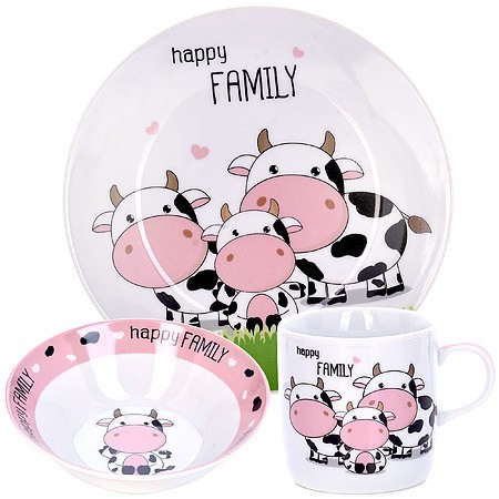 Детский набор 3пр"Коровки" LR (х12) " (29942)