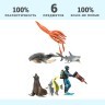 Фигурки игрушки серии "Мир морских животных": Акула, кит, мавританский идол, морской лев, кальмар, дайвер (набор из 5 фигурок животных и 1 человека) (ММ203-020)
