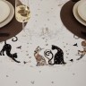 Скатерть "парижские коты" круглая 190 см твилл водооталкивающая  пропитка Lefard (850-746-22)