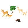 Набор фигурок животных серии "Мир диких животных": бобер, лама с детенышем, олень с олененком (набор из 6 предметов) (MM211-227)