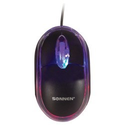 Мышь проводная оптическая USB с подсветкой Sonnen М-204 (512632) (67103)