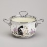 Кастрюля agness эмалированная со стеклянной крышкой серия "lavender cats", 2,0 л диа. 18см Agness (943-076)