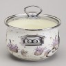 Кастрюля agness эмалированная со стеклянной крышкой серия "lavender cats", 2,0 л диа. 18см Agness (943-076)