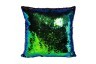 Подушка квадратная, пайетки синие/зеленые 45*45см - TT-00001763