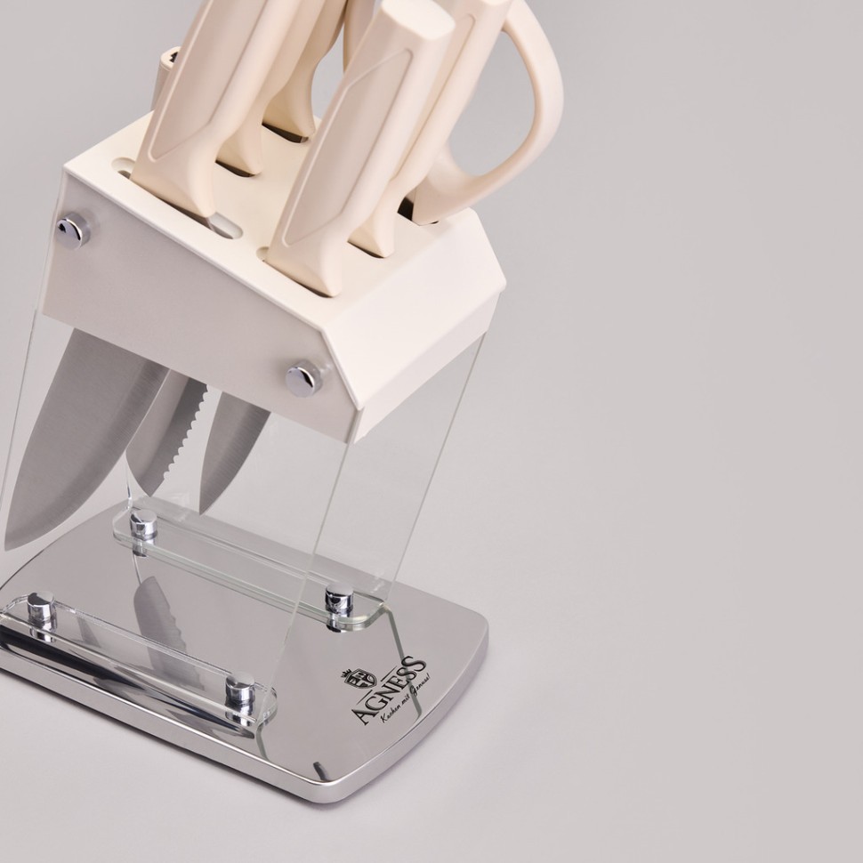 Набор ножей agness  на пластиковой подставке, 7 предметов Agness (911-782)