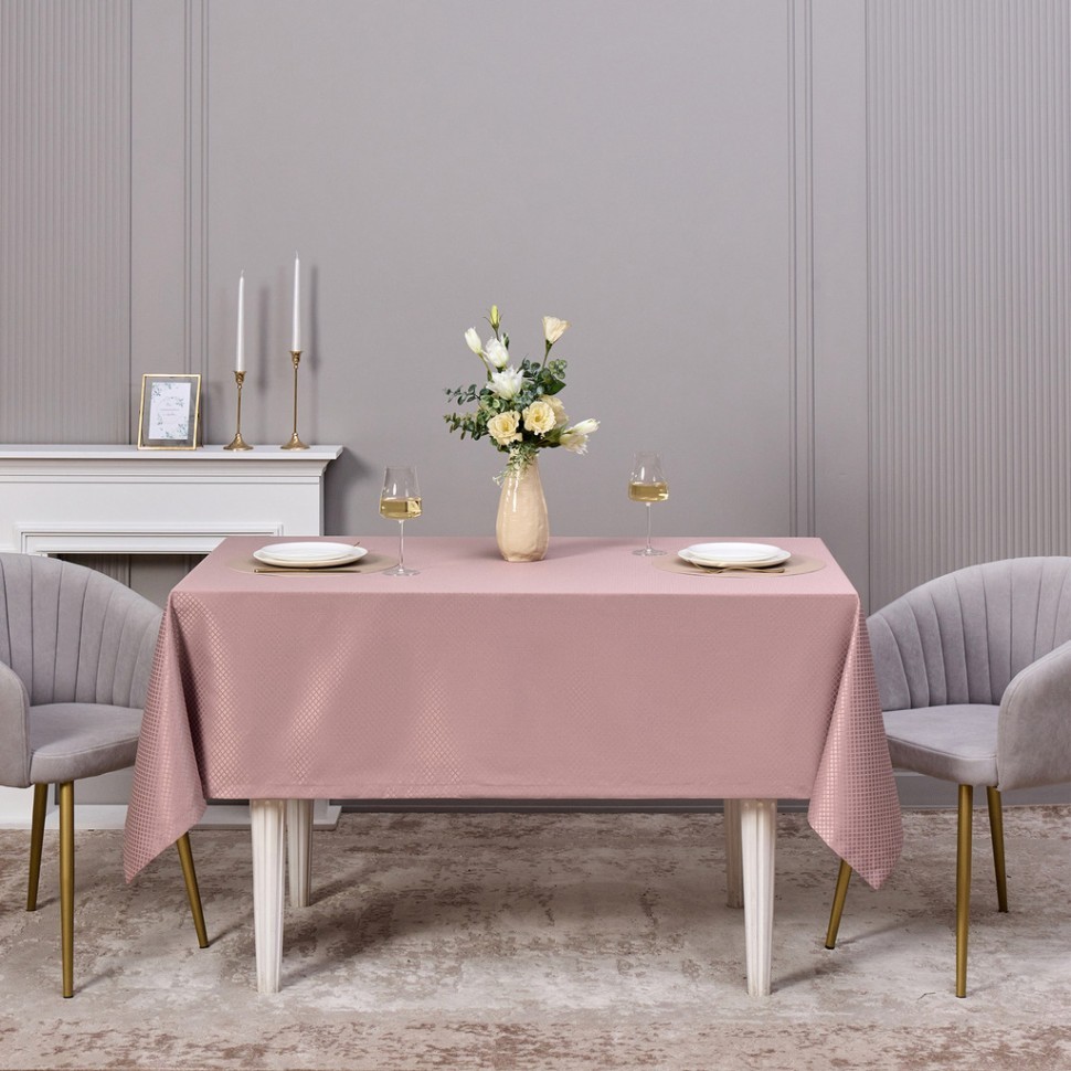 Скатерть 145х180см серый теплый евроуголок 100% полиэстер SANTALINO (805-028-2)