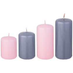 Набор свечей adpal из 4 шт   7/8/10/12*5 см серый и розовый Adpal (348-866)