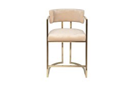 Стул полубарный велюр беж/мат. золото 52*55*91см (TT-00006837)