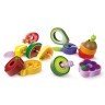 Игрушка деревянная "Шнуровка" для детей Веселые гусеницы (14 предметов - шнурки и фрукты) (E1072_HP)
