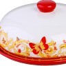 Блюдо д/блинов с крышкой 23,8х23,8х9,7см 2пр Романтика дол LR (30784)