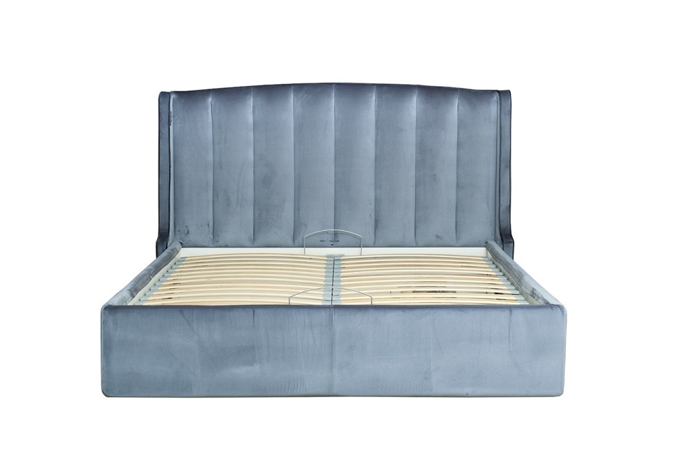 Кровать Odry c подъем.мех.вельвет синий Velv SIN 186*220*120 (TT-00016639)