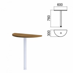 Стол приставной полукруг Арго 600х300 мм БЕЗ ОПОРЫ орех 641507 (1) (91290)